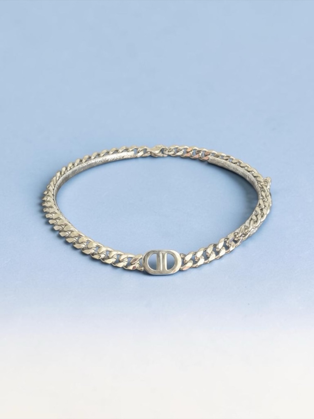 ChunkyDior Silver Chain Necklace with Oval CD Motif-fashion jewelry - Picture 6 of 6